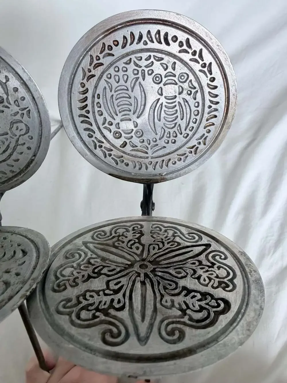 Vintage Traditional Kuih Kapit Love Letter Mold Egg Roll Maker Aluminum Pan Set